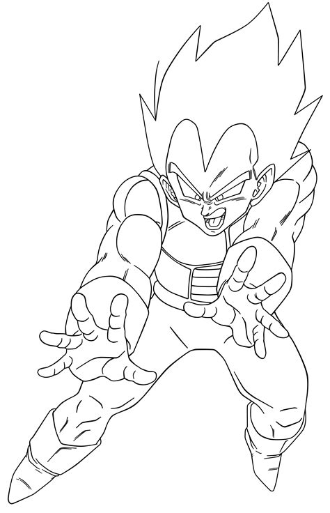 vegeta para colorear|dibujos de vegeta para pintar.